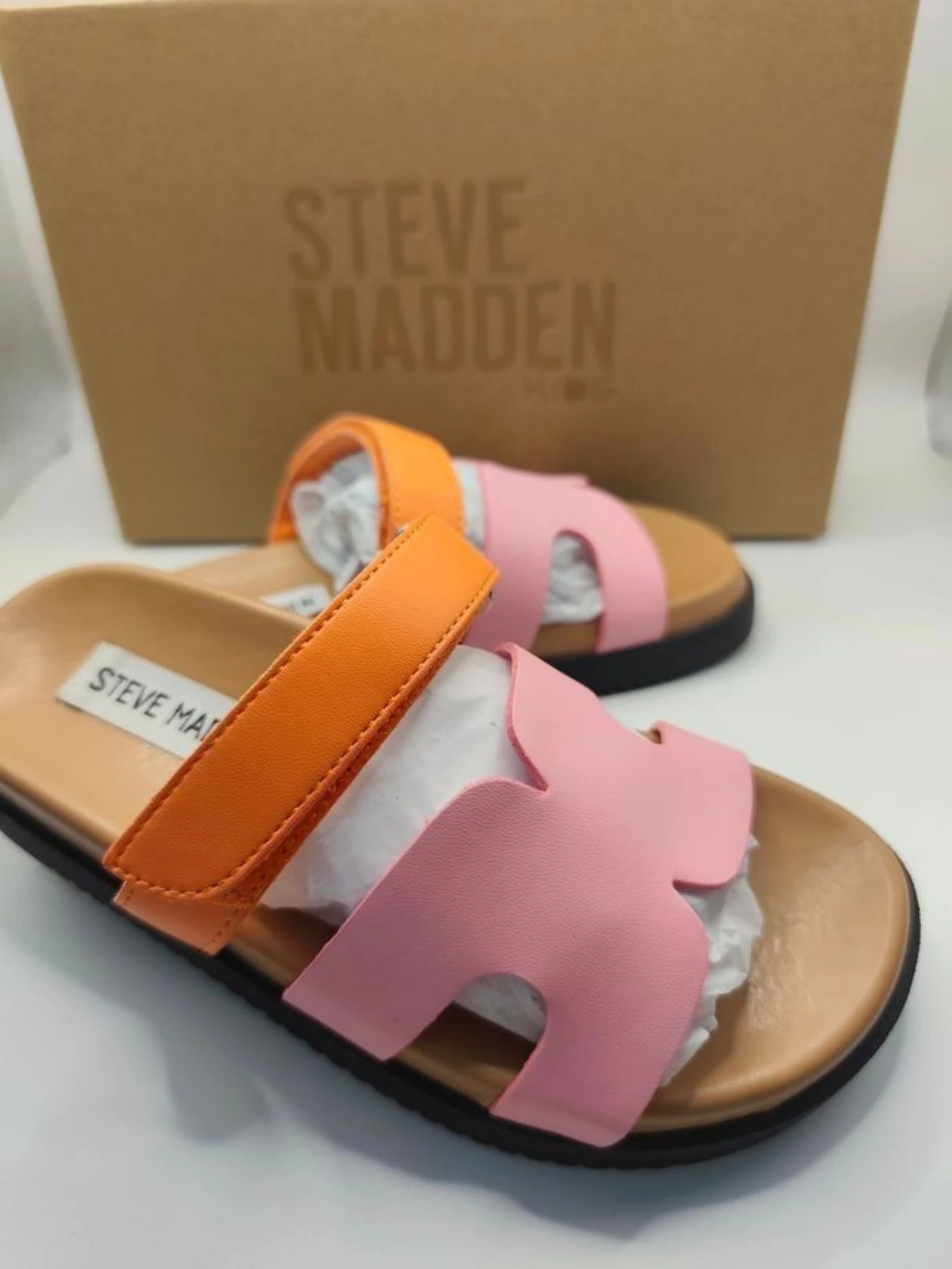 Steve Madden Kids – Sandalias nuevas con caja | Color rosa y naranja | Cómodas y de moda – photo 3